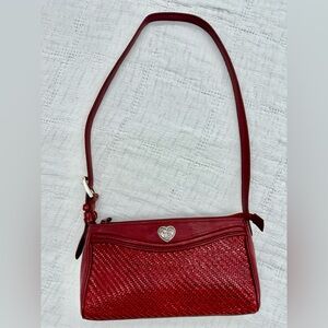 Brighton Red Woven Shoulder Bag
